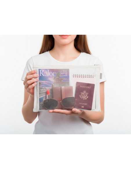 Bolsa zipper bag liderpapel poliester transpirable multiusos din a4 blanco