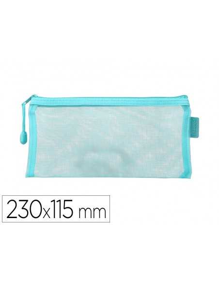 Bolsa zipper bag liderpapel poliester transpirable multiusos ticket 230x115 mm azul pastel