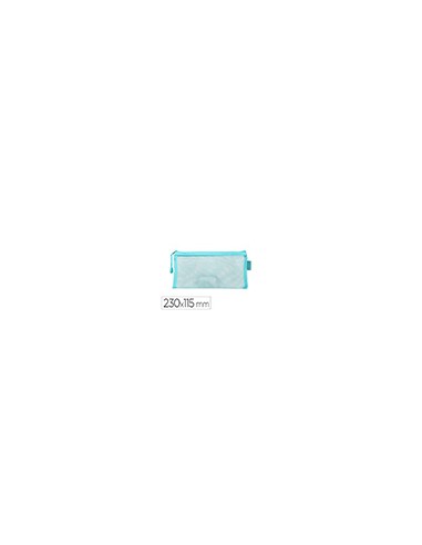 Bolsa zipper bag liderpapel poliester transpirable multiusos ticket 230x115 mm azul pastel