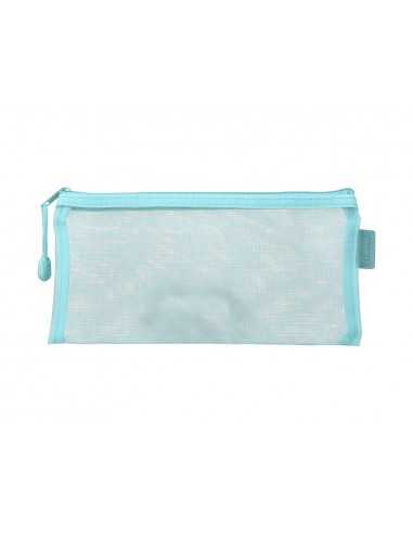Bolsa zipper bag liderpapel poliester transpirable multiusos ticket 230x115 mm azul pastel