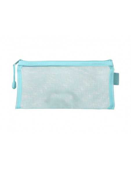 Bolsa zipper bag liderpapel poliester transpirable multiusos ticket 230x115 mm azul pastel