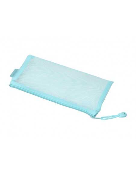 Bolsa zipper bag liderpapel poliester transpirable multiusos ticket 230x115 mm azul pastel