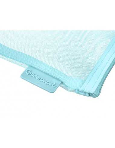Bolsa zipper bag liderpapel poliester transpirable multiusos ticket 230x115 mm azul pastel