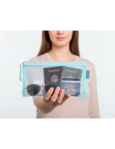 Bolsa zipper bag liderpapel poliester transpirable multiusos ticket 230x115 mm azul pastel