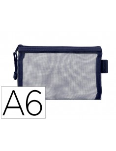Bolsa zipper bag liderpapel poliester transpirable multiusos din a6 azul marino