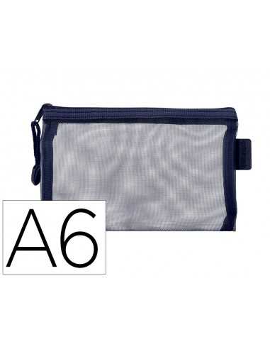 Bolsa zipper bag liderpapel poliester transpirable multiusos din a6 azul marino
