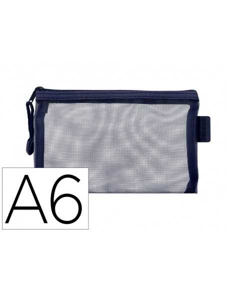 Bolsa zipper bag liderpapel poliester transpirable multiusos din a6 azul marino