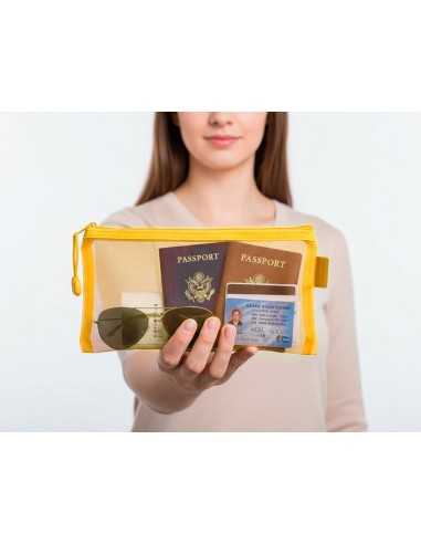 Bolsa zipper bag liderpapel poliester transpirable multiusos ticket 230x115 mm amarillo