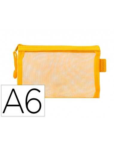 Bolsa zipper bag liderpapel poliester transpirable multiusos din a6 amarillo