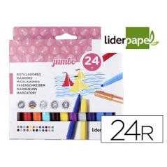 Rotulador liderpapel jumbo caja 24 colores