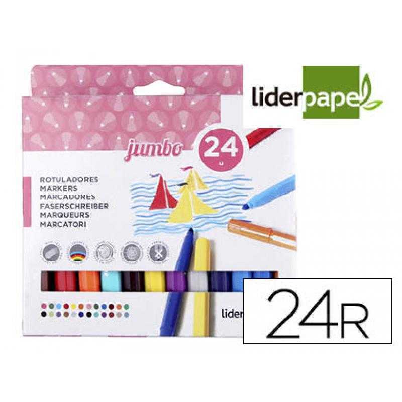 Rotulador liderpapel jumbo caja 24 colores