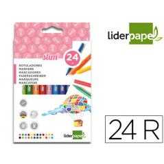 Rotulador liderpapel caja 24 colores