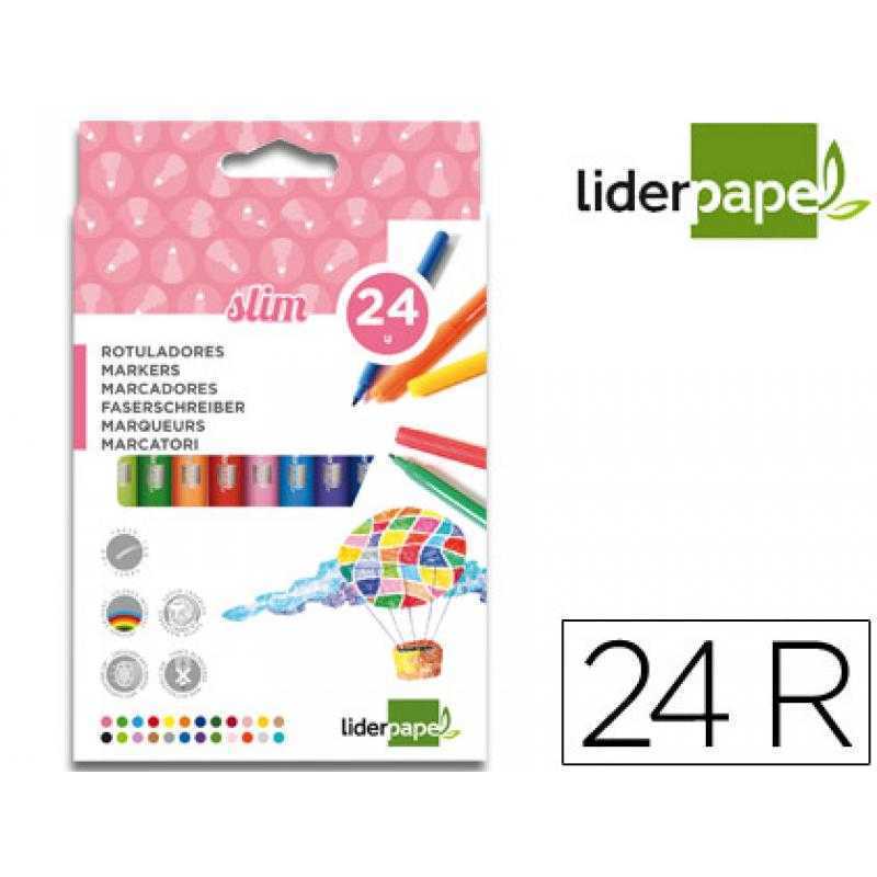 Rotulador liderpapel caja 24 colores