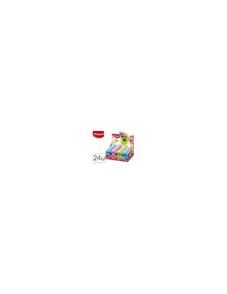 Sacapuntas plastico maped 1 uso con goma de borrar loopy mini cute Sacapuntas plastico maped 1 uso con goma de borrar loopy mini cute