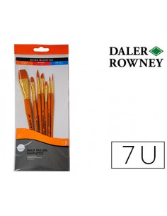 Pinceles daler rowney simply art sintentico mango corto dorado blister de 10 unidades