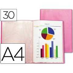 Carpeta liderpapel escaparate 47490 30 fundas polipropileno din a4 rojo translucido