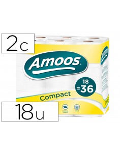 Papel higienico amoos doble largo 2 capas 32 mt paquete de 18 rollos rollos