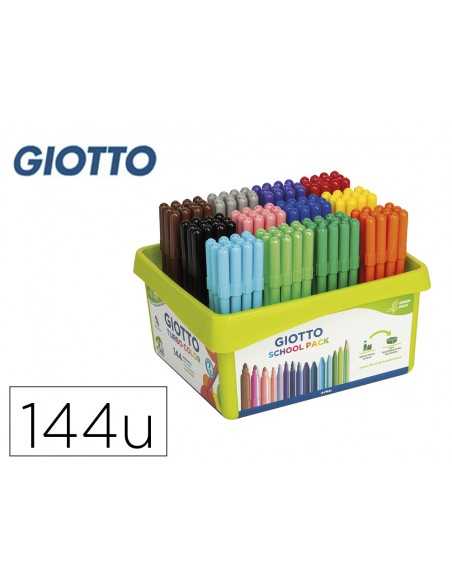 Rotulador giotto turbo color school pack de 144 unidades 12 colores x 12 unidades
