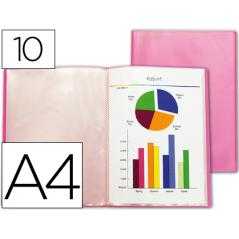 Carpeta liderpapel escaparate 47480 10 fundas polipropileno din a4 rojo translucido