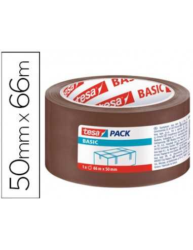 Cinta adhesiva tesa marron basic 66 mt x 50 mm para embalaje