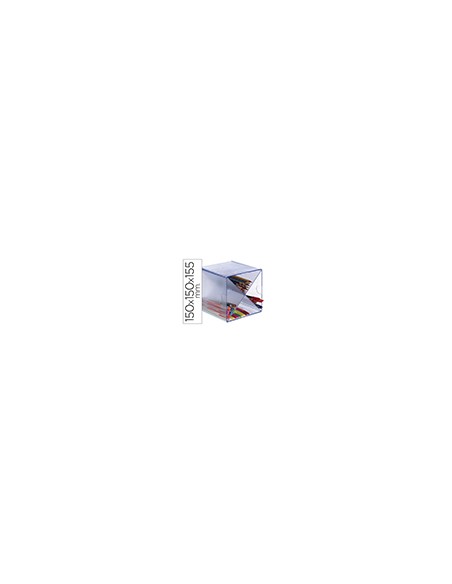 Archicubo archivo 2000 aspa organizador modular apilable plastico azul tpe 150x150x150 mm incluye 2 clips de sujecion