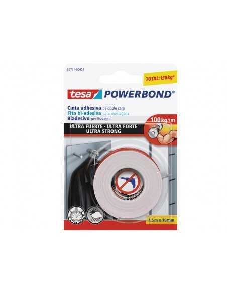 Cinta adhesiva tesa doble cara ultra strong extrafuerte para interior y exterior 1,5m x19mm
