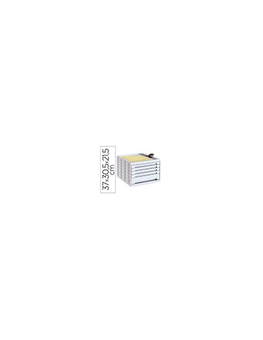 Fichero cajones de sobremesa archivo 2000 305x370x215 mm bandeja organizadora superior 5 cajones gris opaco