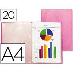 Carpeta liderpapel escaparate 47040 20 fundas polipropileno din a4 rojo translucido