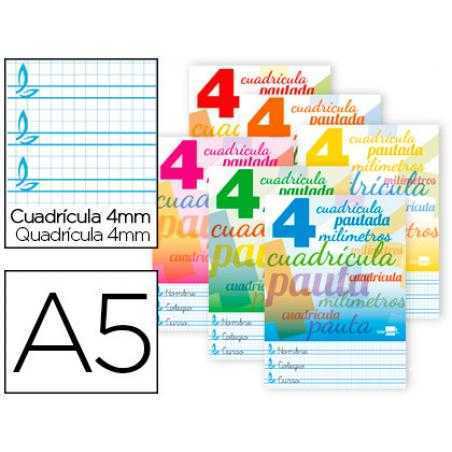 Libreta liderpapel pautaguia tapa cartoncillo 32 hojas din a5 70 g cuadriculado pautado 4 mm