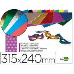 Bloc trabajos manuales liderpapel cartulina metalizada 240x315mm 10 hojas colores surtidos