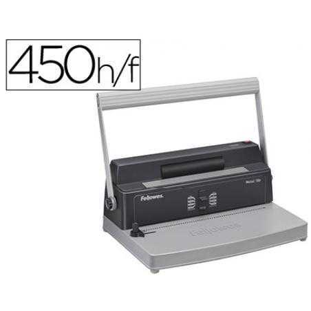Encuadernadora para espiral fellowes metal 50r perfora 12 hojas formato a4 paso 5:1 encuaderna 450 hojas 80 gr