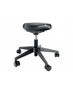 Taburete leitz ergo con asiento triangular 5 ruedas giratorias regulable en altura hasta 59 cm negro