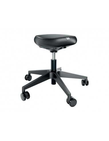 Taburete leitz ergo con asiento triangular 5 ruedas giratorias regulable en altura hasta 59 cm negro