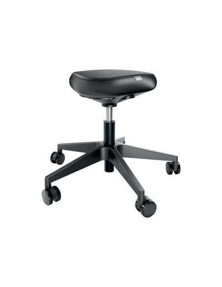 Taburete leitz ergo con asiento triangular 5 ruedas giratorias regulable en altura hasta 59 cm negro