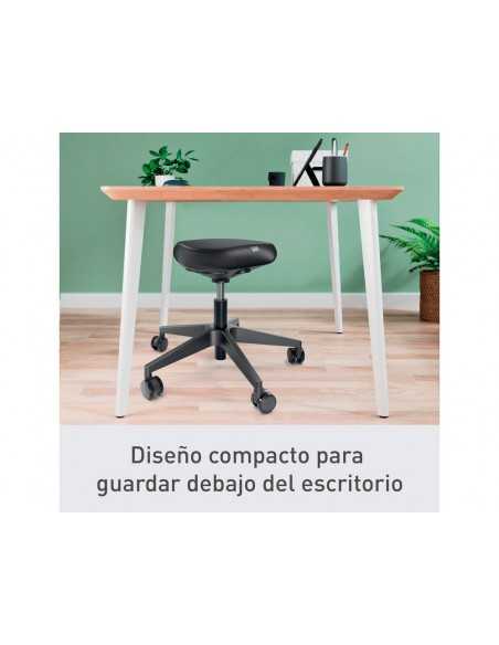 Taburete leitz ergo con asiento triangular 5 ruedas giratorias regulable en altura hasta 59 cm negro Taburete leitz ergo con asiento triangular 5 ruedas giratorias regulable en altura hasta 59 cm negro