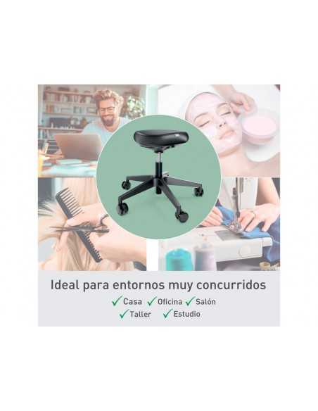 Taburete leitz ergo con asiento triangular 5 ruedas giratorias regulable en altura hasta 59 cm negro Taburete leitz ergo con asiento triangular 5 ruedas giratorias regulable en altura hasta 59 cm negro