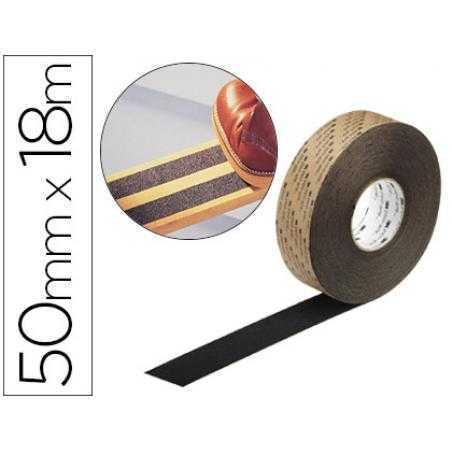 Cinta antideslizante 3m soporte de vinilo adhesivo + abrasivo 18mt x 50 mm