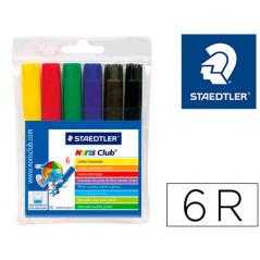 Rotulador staedtler color jumbo trazo 3 mm -estuche de 6 colores surtidos