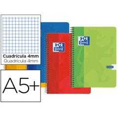 Bloc espiral oxford cartoncillo cuarto 80 hojas cuadros 4 mm