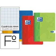 Bloc espiral oxford cartoncillo folio 80 hojas cuadros 4 mm