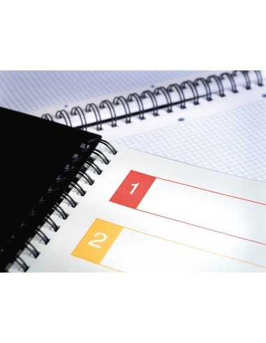Cuaderno espiral liderpapel a4 micro executive tapa plastico 100h 80 gr cuadro 5mm 5 separadores con gomilla plata