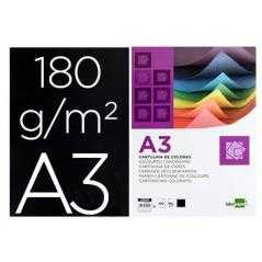 Cartulina liderpapel a3 180g/m2 negro paquete de 100