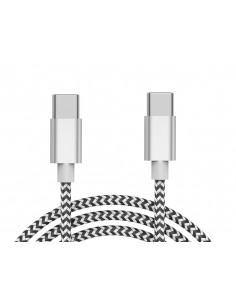 Cable usb-c a usb-c q-connect nailon longitud 1m blanco