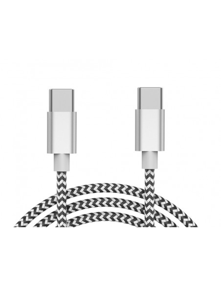Cable usb-c a usb-c q-connect nailon longitud 1m blanco