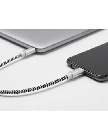 Cable usb-c a usb-c q-connect nailon longitud 1m blanco