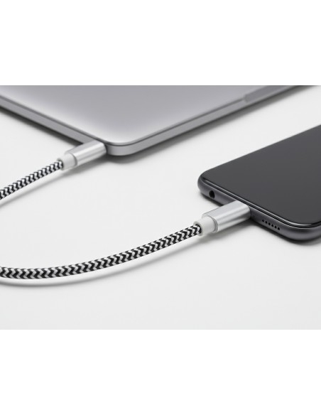 Cable usb-c a usb-c q-connect nailon longitud 1m blanco