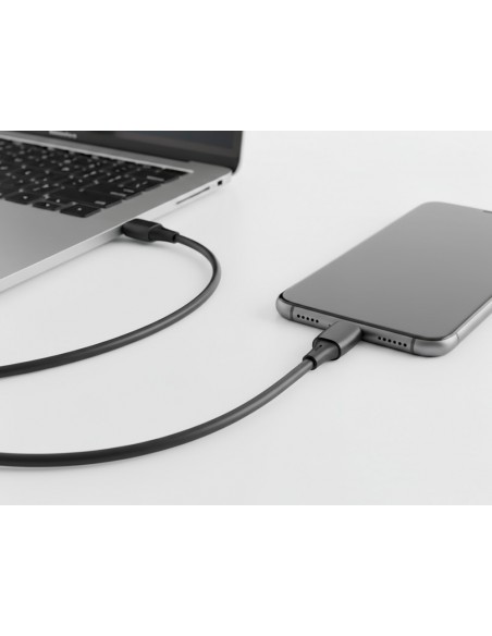 Cable usb-c a usb-c q-connect pvc longitud 2m negro Cable usb-c a usb-c q-connect pvc longitud 2m negro
