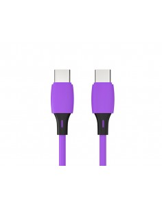 Cable usb-c a usb-c q-connect pvc longitud 1m morado