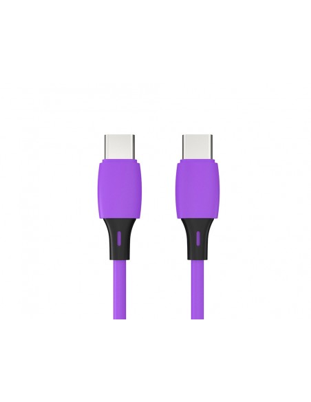 Cable usb-c a usb-c q-connect pvc longitud 1m morado