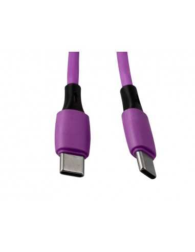 Cable usb-c a usb-c q-connect pvc longitud 1m morado